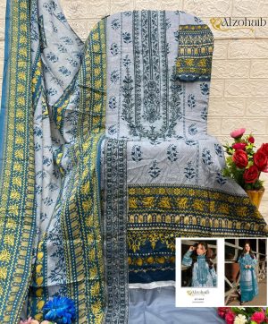 ALZOHAIB AZ 1333 B EMBROIDERED COTTON SUITS