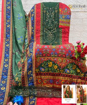 ALZOHAIB AZ 1334 A EMBROIDERED COTTON SUITS