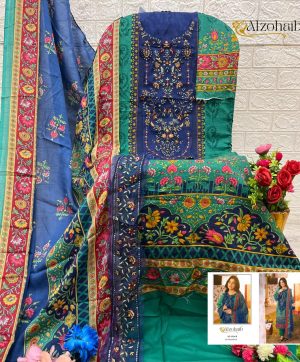 ALZOHAIB AZ 1334 B EMBROIDERED COTTON SUITS