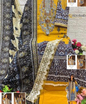 ALZOHAIB AZ 1335 A EMBROIDERED COTTON SUITS