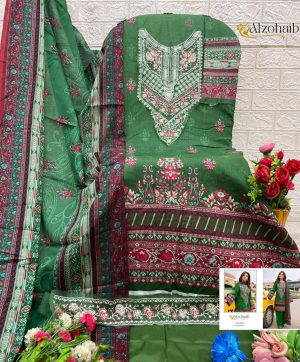 ALZOHAIB AZ 1336 A EMBROIDERED COTTON SUITS