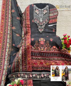 ALZOHAIB AZ 1336 B EMBROIDERED COTTON SUITS