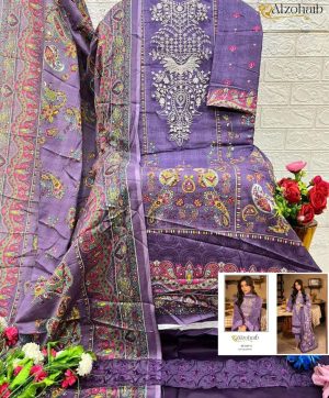 ALZOHAIB AZ 1337 A EMBROIDERED COTTON SUITS