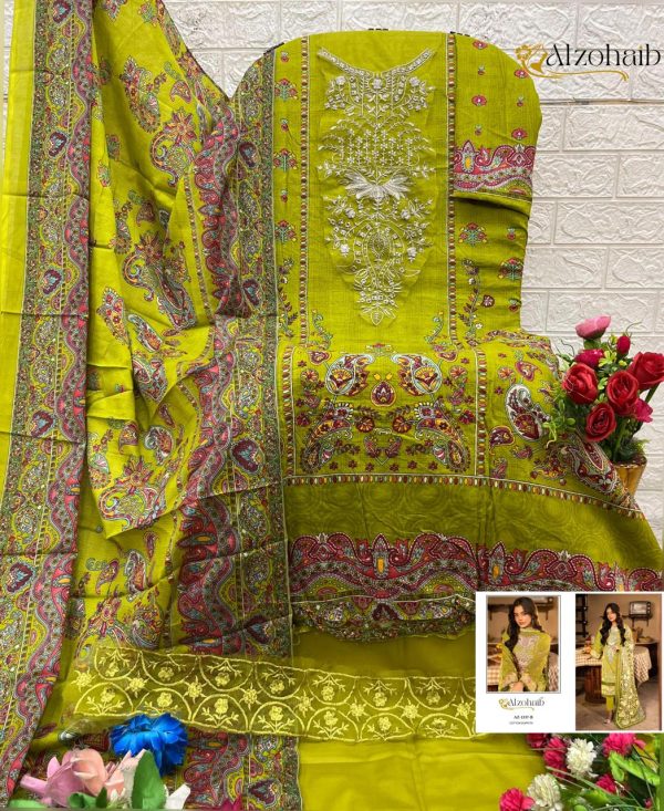 ALZOHAIB AZ 1337 B EMBROIDERED COTTON SUITS