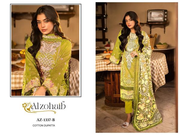 ALZOHAIB AZ 1337 B EMBROIDERED COTTON SUITS