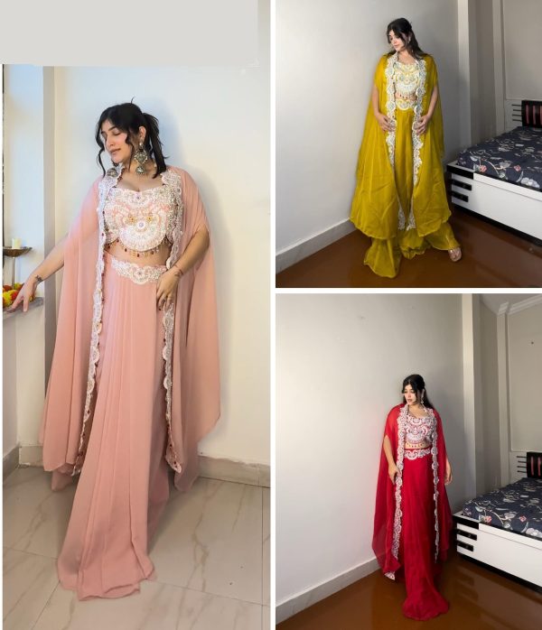 BE 338 A B C THREE PIECE INDO WESTERN READY TO WEAR