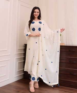 BE 382 EXCLUSIVE SUIT IN EMBROIDERED ROMAN SILK