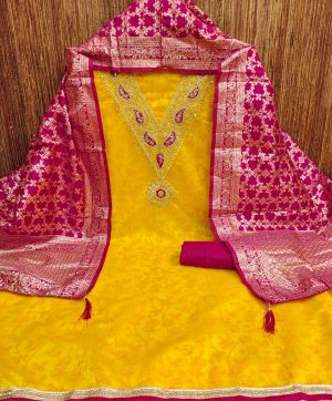 DESIGNER SUITS DS CHANDERI PRINTED SUITS MATERIALS