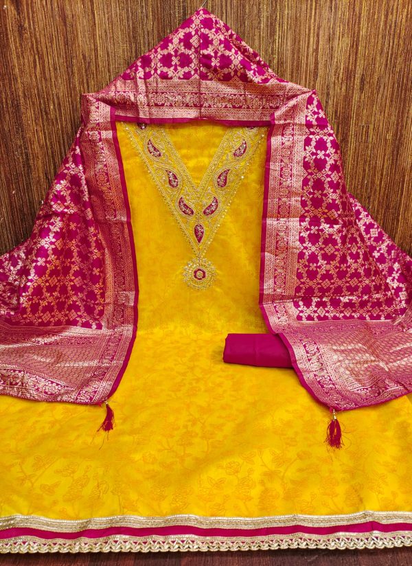 DESIGNER SUITS DS CHANDERI PRINTED SUITS MATERIALS