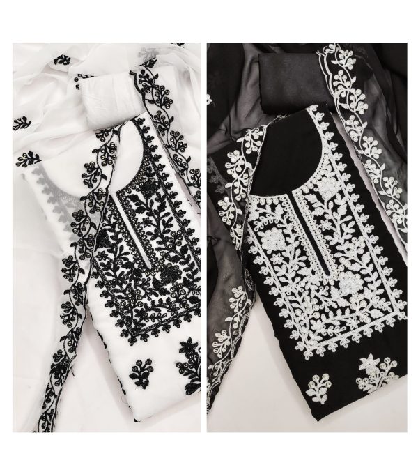 DESIGNER SUITS DS BLACK AND WHITE SUITS MATERIALS