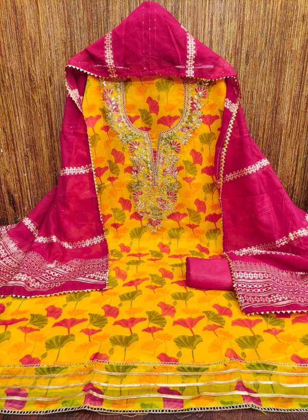 DESIGNER SUITS DS CHANDERI PRINTED SUITS IN SURAT