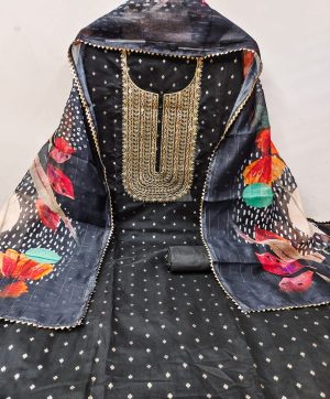DESIGNER SUITS DS CHANDERI SUITS MATERIALS