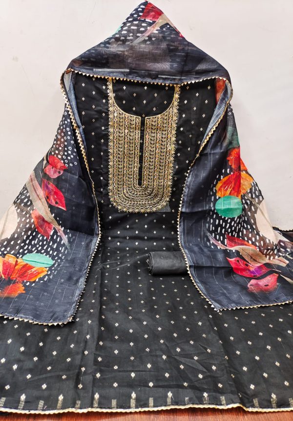 DESIGNER SUITS DS CHANDERI SUITS MATERIALS