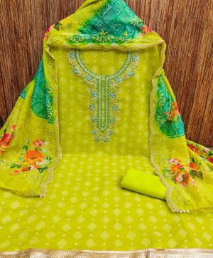 DESIGNER SUITS DS CHANDERI SUITS MATERIALS ONLINE