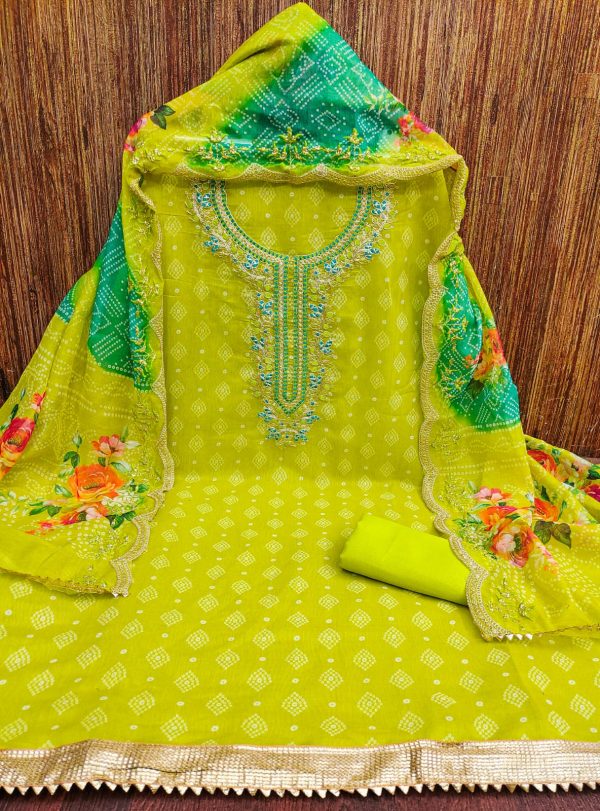 DESIGNER SUITS DS CHANDERI SUITS MATERIALS ONLINE