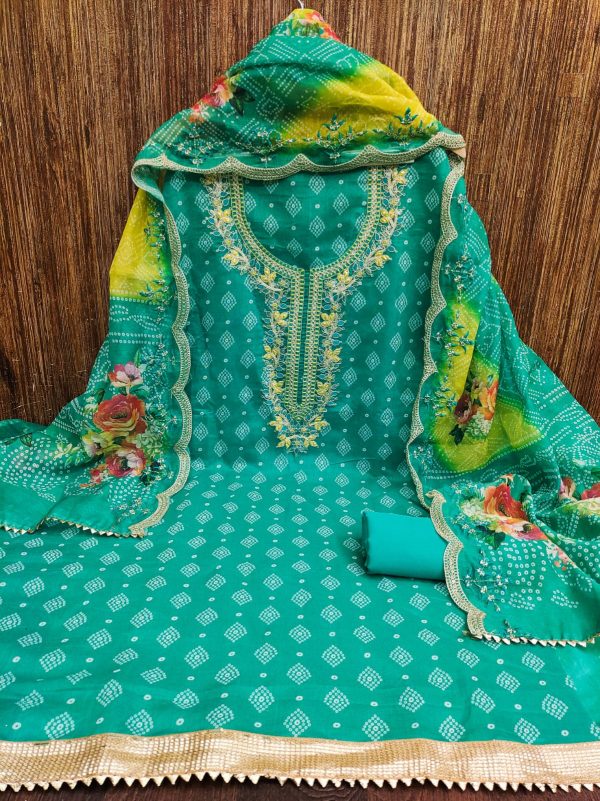 DESIGNER SUITS DS CHANDERI SUITS MATERIALS ONLINE