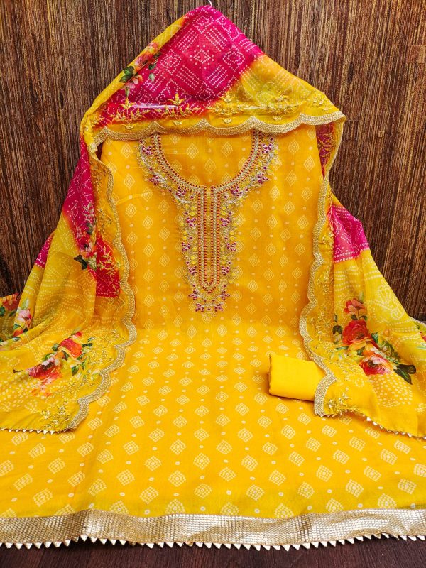 DESIGNER SUITS DS CHANDERI SUITS MATERIALS ONLINE