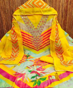 DESIGNER SUITS DS CHANDERI SUITS MATERIALS WHOLESALE