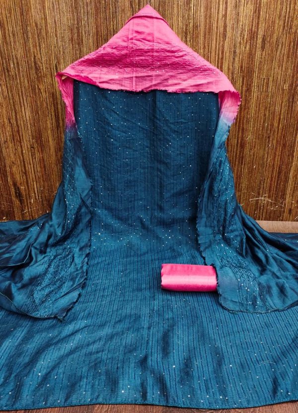 DESIGNER SUITS DS DIABLE CHANDERI SHADED WORK SUITS