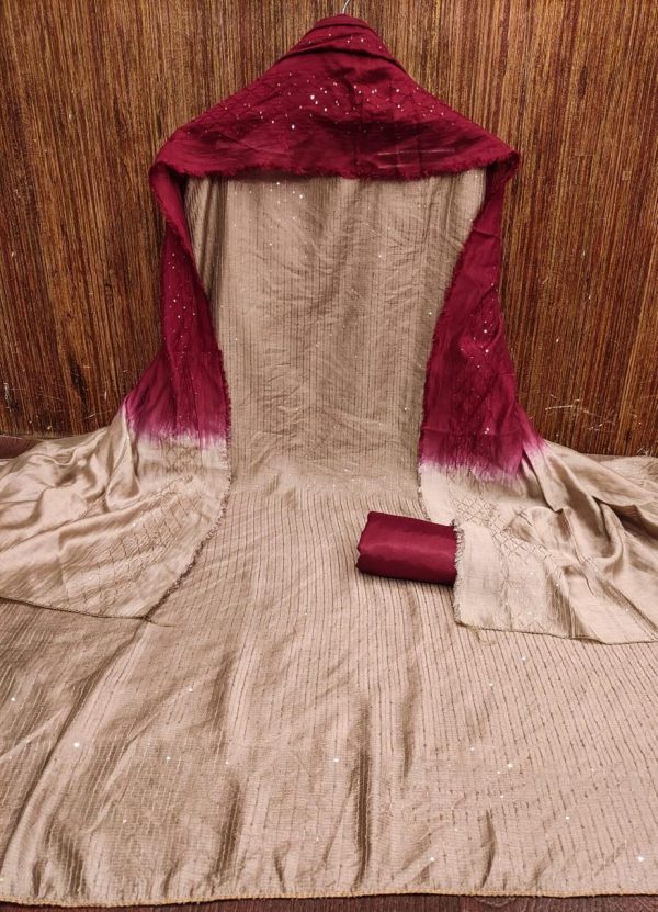DESIGNER SUITS DS DIABLE CHANDERI SHADED WORK SUITS