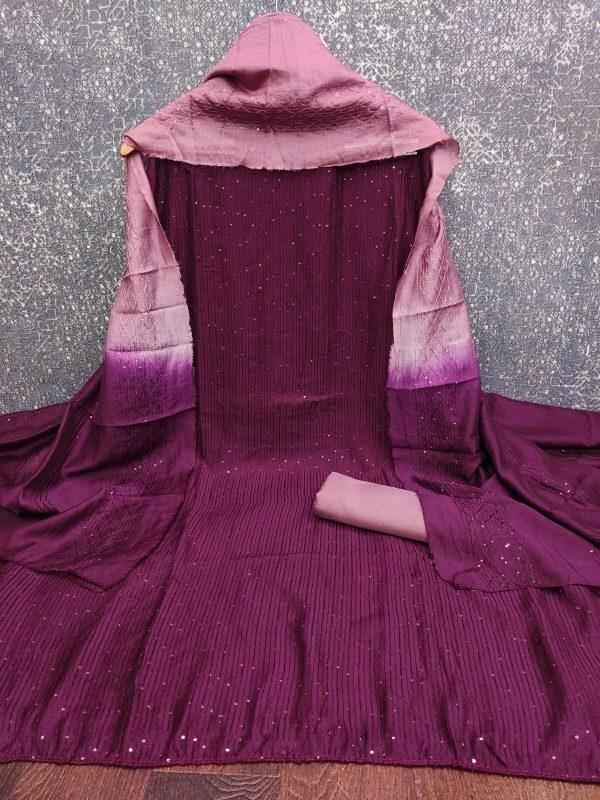 DESIGNER SUITS DS DIABLE CHANDERI SHADED WORK SUITS