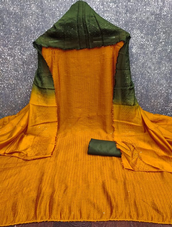 DESIGNER SUITS DS DIABLE CHANDERI SHADED WORK SUITS