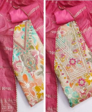 DESIGNER SUITS DS PV CHANDERI PRINTED SUITS