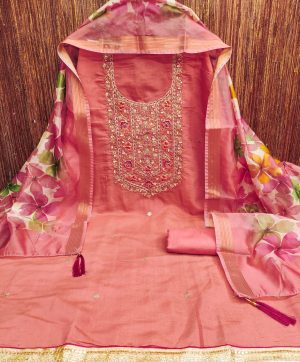 DESIGNER SUITS DS PV CHANDERI SUITS MATERIALS