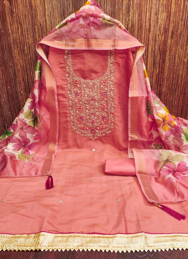 DESIGNER SUITS DS PV CHANDERI SUITS MATERIALS