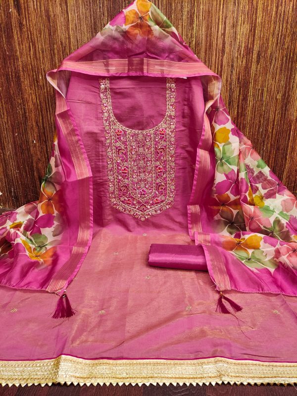DESIGNER SUITS DS PV CHANDERI SUITS MATERIALS