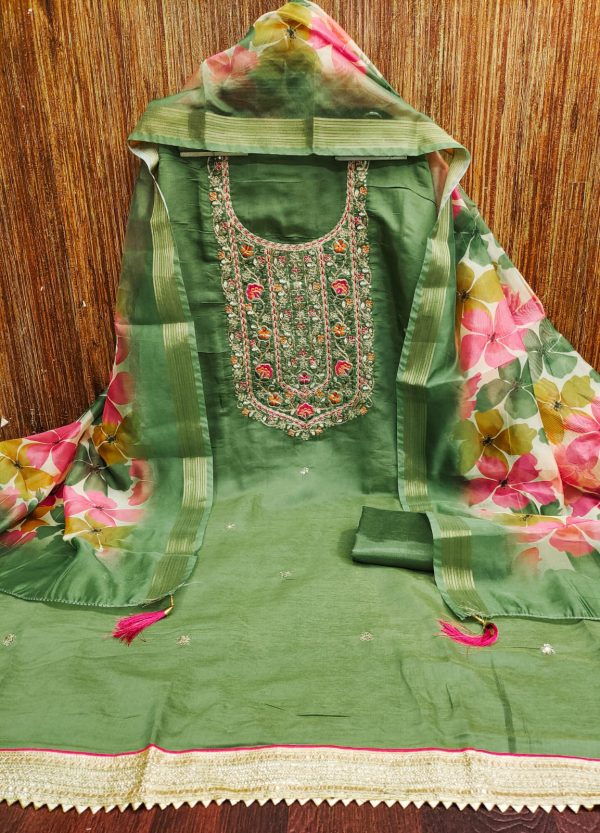 DESIGNER SUITS DS PV CHANDERI SUITS MATERIALS