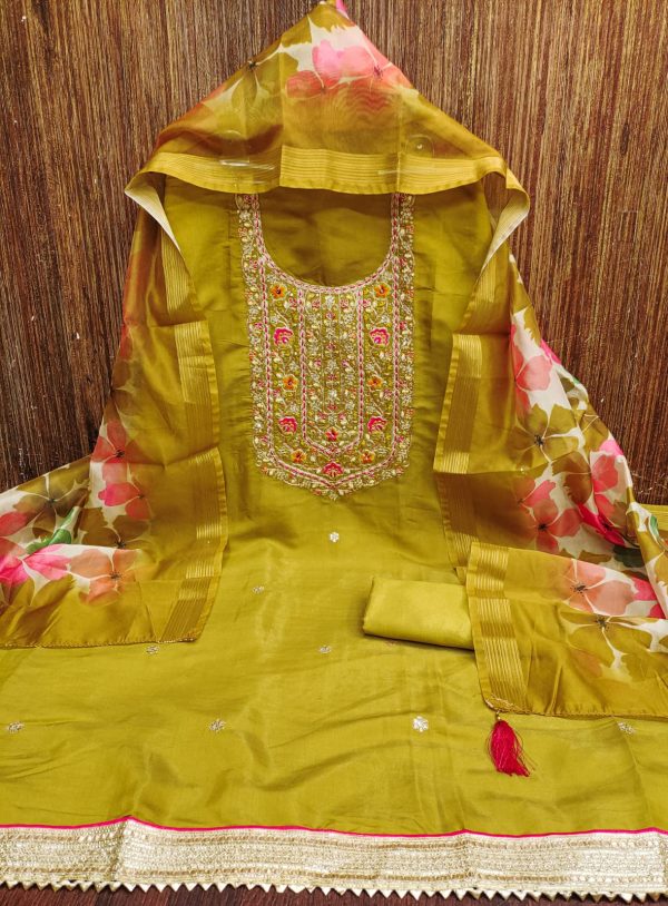 DESIGNER SUITS DS PV CHANDERI SUITS MATERIALS