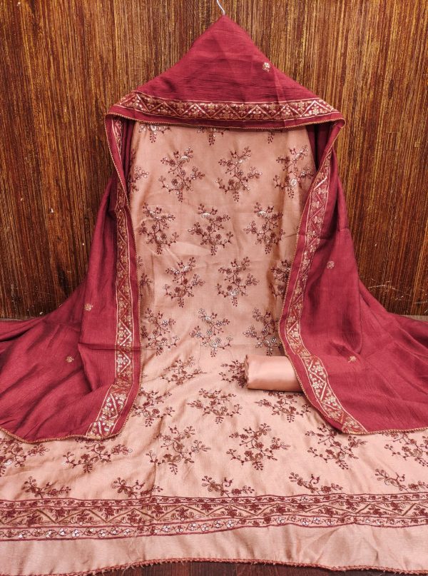 DESIGNER SUITS DS VICHITRA SILK BLUMING SUITS MATERIALS