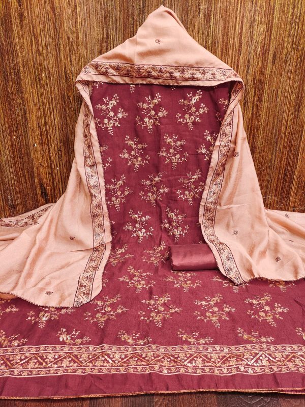 DESIGNER SUITS DS VICHITRA SILK BLUMING SUITS MATERIALS