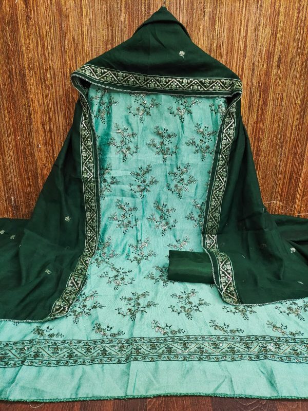 DESIGNER SUITS DS VICHITRA SILK BLUMING SUITS MATERIALS
