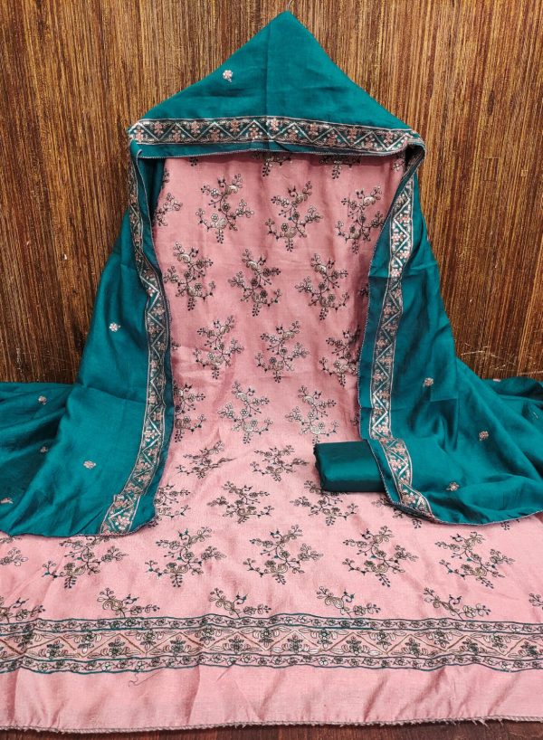 DESIGNER SUITS DS VICHITRA SILK BLUMING SUITS MATERIALS
