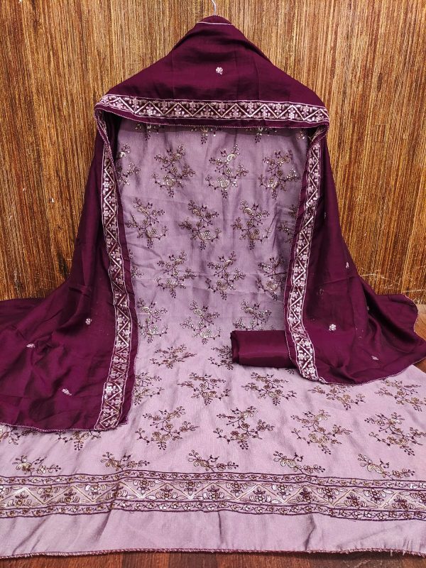 DESIGNER SUITS DS VICHITRA SILK BLUMING SUITS MATERIALS