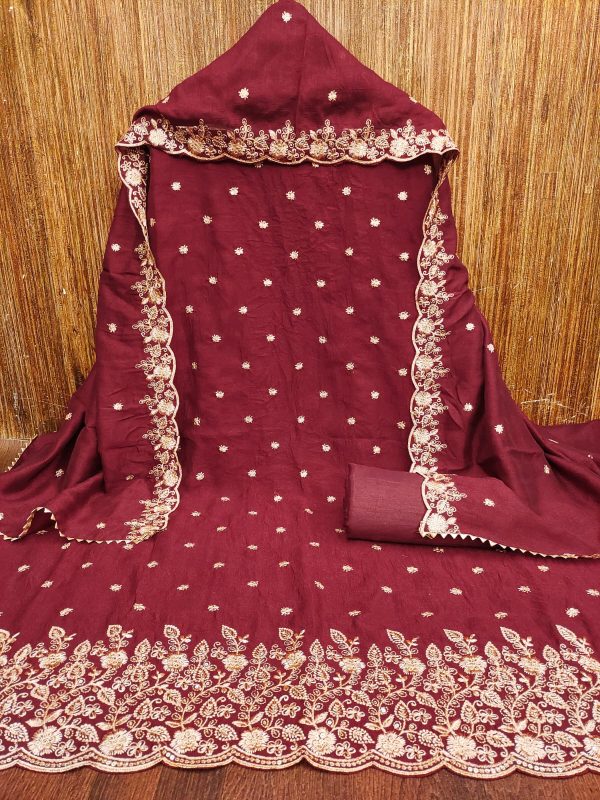 DESIGNER SUITS DS VICHITRA SILK MATERIALS IN SURAT