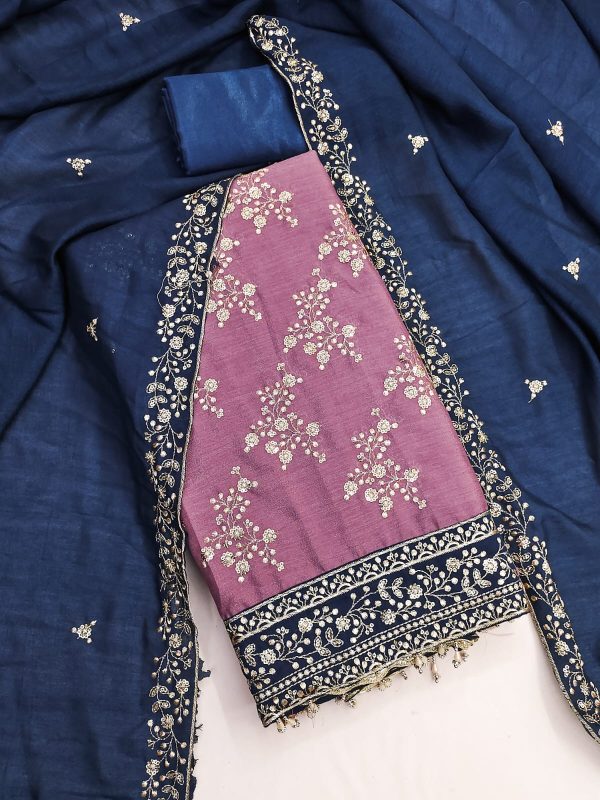 DESIGNER SUITS DS VICHITRA SILK SUITS MATERIALS
