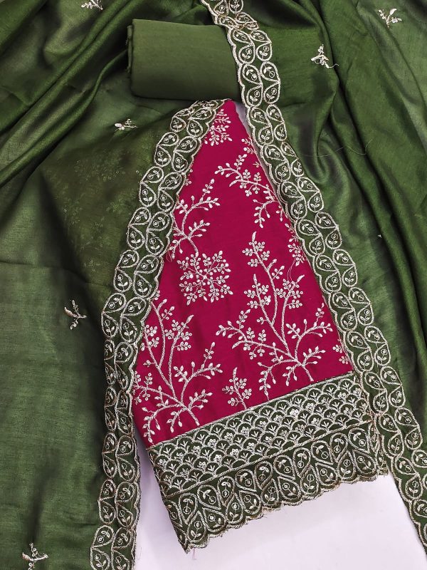 DESIGNER SUITS DS VICHITRA SILK SUITS MATERIALS