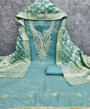 DESIGNER SUITS DS VICHITRA SILK WORK MATERIALS