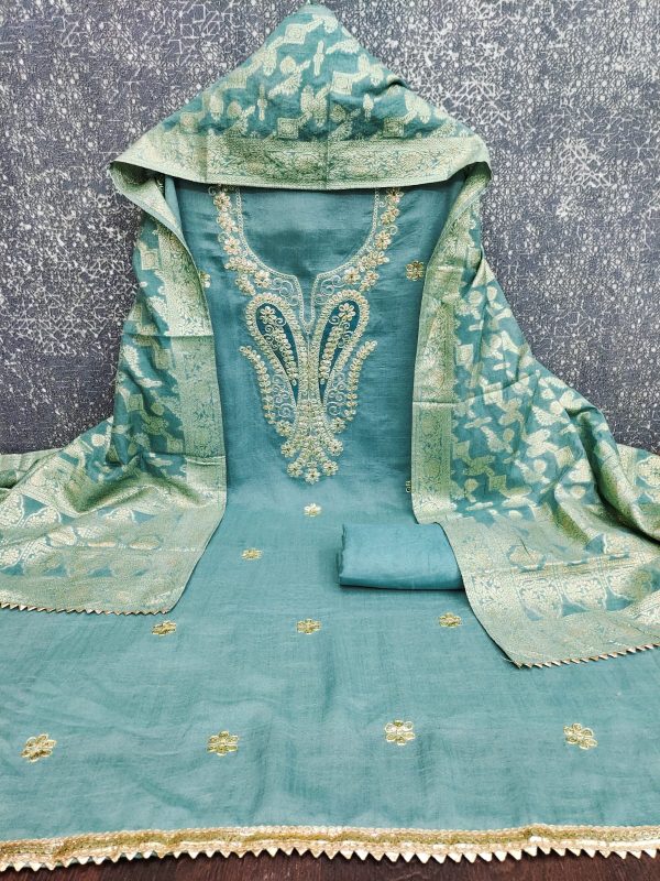 DESIGNER SUITS DS VICHITRA SILK WORK MATERIALS