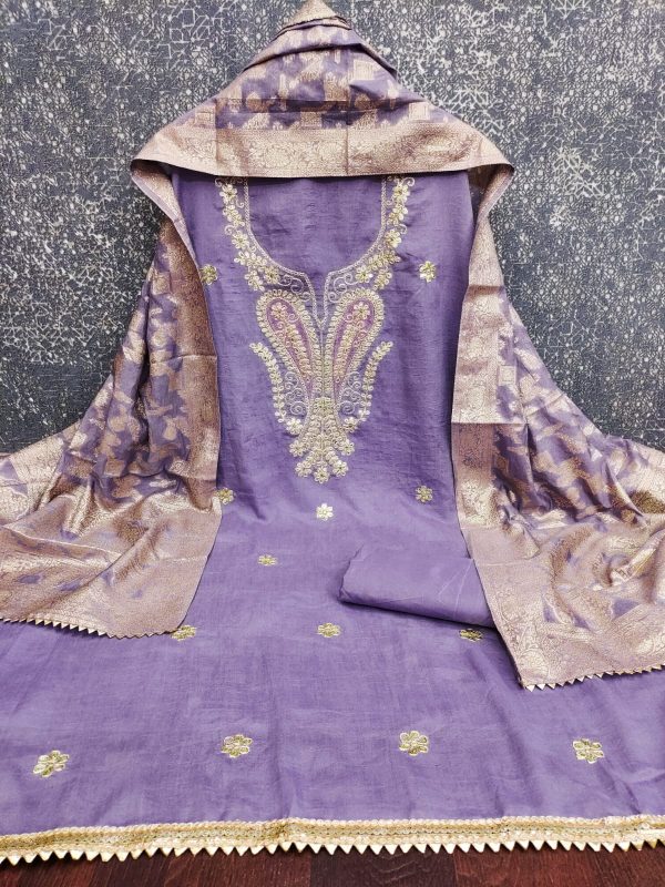DESIGNER SUITS DS VICHITRA SILK WORK MATERIALS