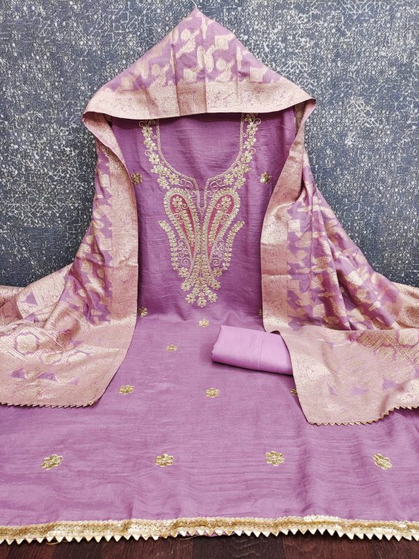 DESIGNER SUITS DS VICHITRA SILK WORK MATERIALS