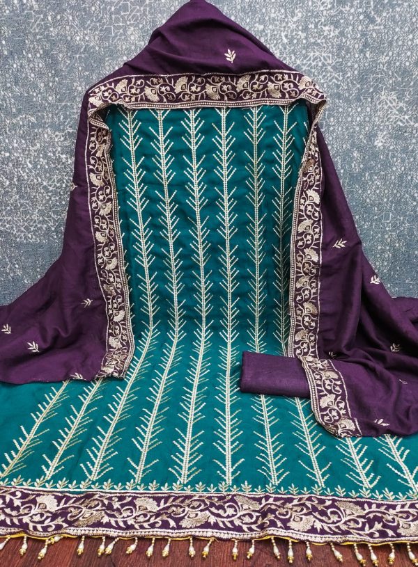 DESIGNER SUITS DS VICHITRA SILK WORK SUITS ONLINE