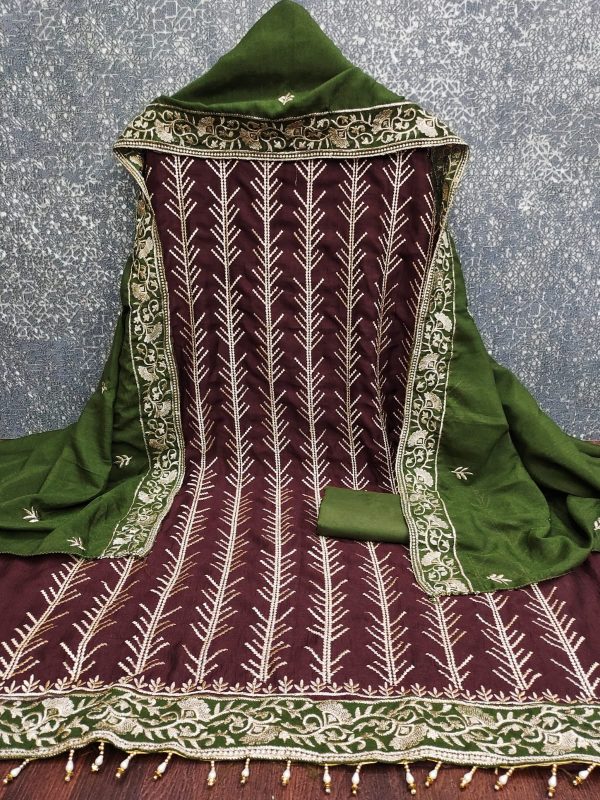DESIGNER SUITS DS VICHITRA SILK WORK SUITS ONLINE