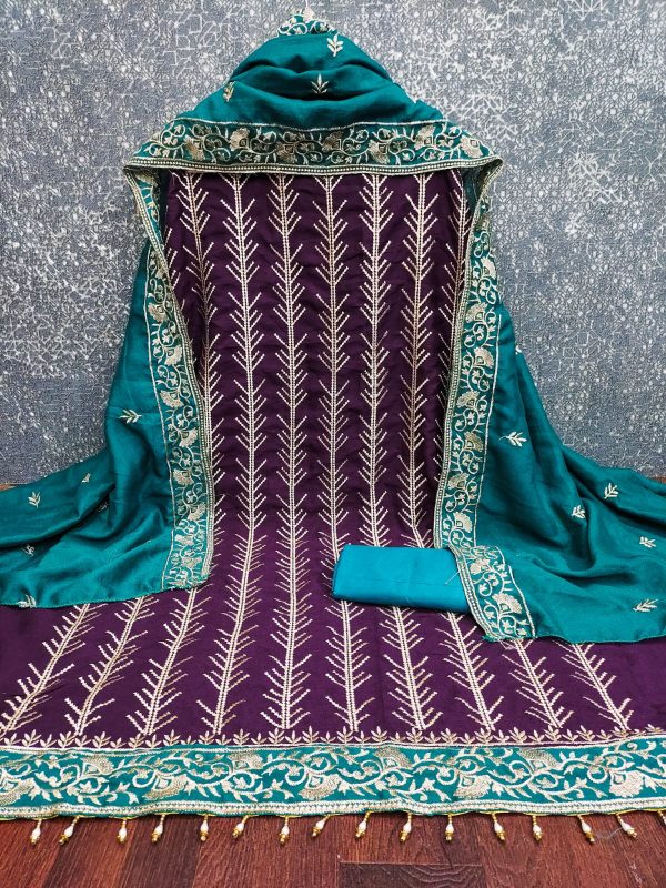 DESIGNER SUITS DS VICHITRA SILK WORK SUITS ONLINE