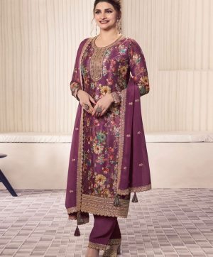 DHK 1353 A DESIGNER CHINON SILK SALWAR SUITS