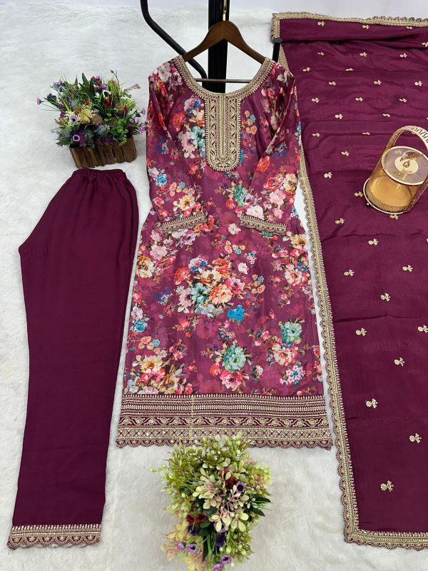 DHK 1353 A DESIGNER CHINON SILK SALWAR SUITS