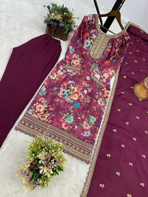 DHK 1353 A DESIGNER CHINON SILK SALWAR SUITS